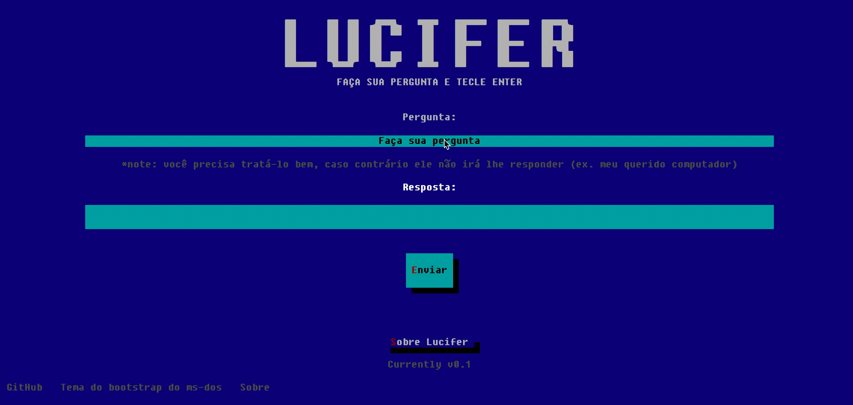 Um exemplo do Lucifer quando ele te responde