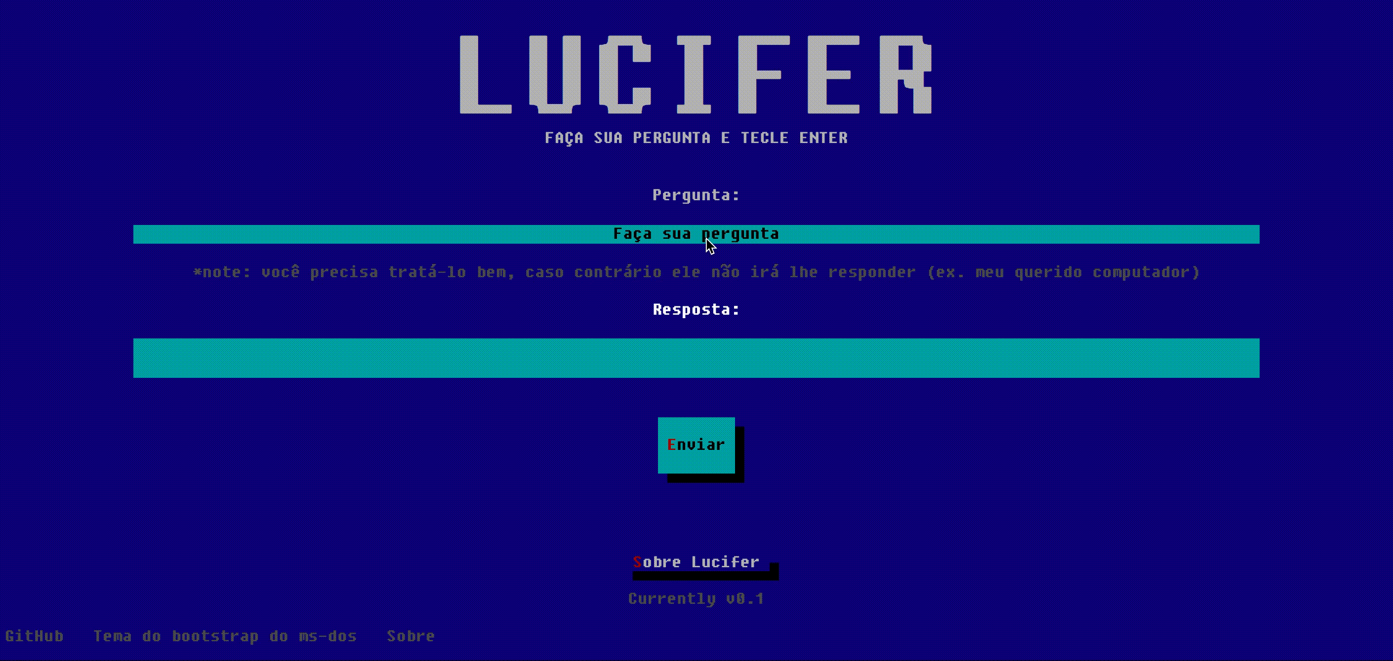 Um exemplo do lucifer quando ele não te responde